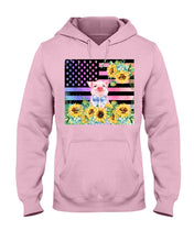 Load image into Gallery viewer, Pig America Flag Sunflower Special Custom Design Hoodie

