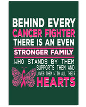 Load image into Gallery viewer, Behind Every Breast Cancer Fighter There Is An Even Stronger Family Vertical Poster
