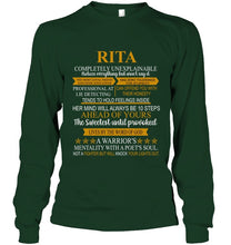 Load image into Gallery viewer, Rita Custom Name Gift A Warrior's Mentality With A Poet's Soul Unisex Long Sleeve
