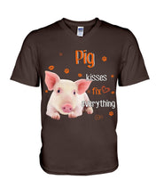 Load image into Gallery viewer, Pig Kisses Fix Everything Gift For Pig Lovers Guys V-Neck
