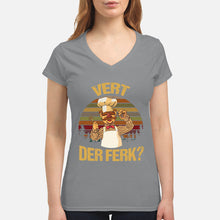 Load image into Gallery viewer, Vert Der Ferk Retro Vintage Gift For Cook Lovers Ladies V-Neck
