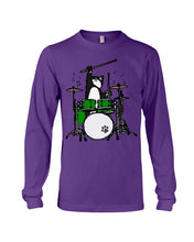 Load image into Gallery viewer, Funny Cat Playing Drums Great Gift For Cat Lovers Unisex Long Sleeve
