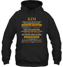 Load image into Gallery viewer, Kim Custom Name Gift A Warrior's Mentality With A Poet's Soul Hoodie
