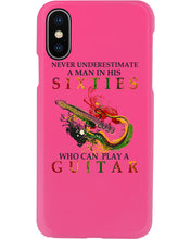 Load image into Gallery viewer, Never Underestimate A 60 Year Old Man Can Play A Guitar Phone case
