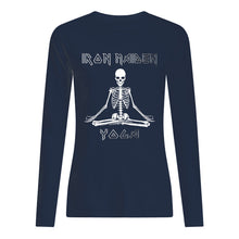 Load image into Gallery viewer, Yoga Iron Skeleton Dark Blue Background Gift For Men Unisex Long Sleeve
