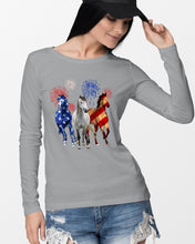 Load image into Gallery viewer, Lovely Phone Case Horse Freedom Firework Gift For Horse Lovers Unisex Long Sleeve
