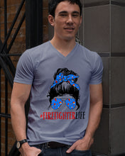 Load image into Gallery viewer, Firefighter Make You Life Safe Lady With Blue Ribbonhead Gift For Women Guys V-Neck
