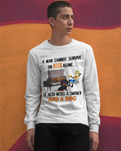 Load image into Gallery viewer, A Man Loves Beer And Dachshund Gift For Dog Lovers Unisex Long Sleeve
