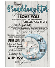 Load image into Gallery viewer, Grandma Gift For Granddaughter Wonderful Words Never Forget That I Love You Vertical Poster
