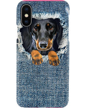 Load image into Gallery viewer, Blue Phone Case With Dachshund Face Gift For Dachshund Lovers Phone case
