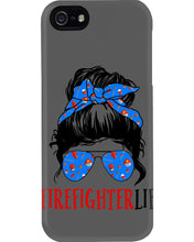 Load image into Gallery viewer, Firefighter Make You Life Safe Lady With Blue Ribbonhead Gift For Women Phone case
