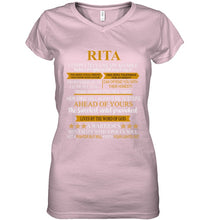 Load image into Gallery viewer, Rita Custom Name Gift A Warrior's Mentality With A Poet's Soul Ladies V-Neck
