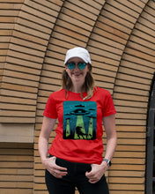 Load image into Gallery viewer, UFA Dinosaur T Rex Sky Full Of Stars Ladies Tee
