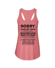 Load image into Gallery viewer, Spoiled Wife Of December Freaking Awesome Grumpy Old Husband For Birthday Gift Ladies Flowy Tank
