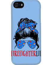 Load image into Gallery viewer, Firefighter Make You Life Safe Lady With Blue Ribbonhead Gift For Women Phone case
