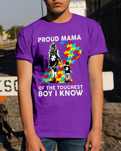 Load image into Gallery viewer, Proud Mama Of The Touchest Boy I Know Autism's Day Gift Guys Tee
