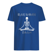 Load image into Gallery viewer, Yoga Iron Skeleton Dark Blue Background Gift For Men Guys Tee
