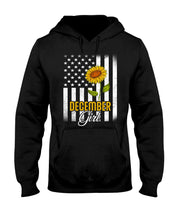 Load image into Gallery viewer, Birthday Gift For December Girl With Sunflower American Flag Retro Vintage Hoodie
