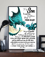 Load image into Gallery viewer, Dragon Gift For   Son Want You To Believe Deep In Your Heart  Custom Design Vertical Poster
