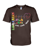 Load image into Gallery viewer, Librarian Live Love Read Special Custom Design Guys V-Neck
