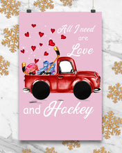 Load image into Gallery viewer, All I Need Are Love And Hockey Gift For Hockey Players Vertical Poster
