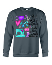 Load image into Gallery viewer, She Works Willingly With Her Hands Proverbs 31 13 Gift For Sewing Lovers Sweatshirt
