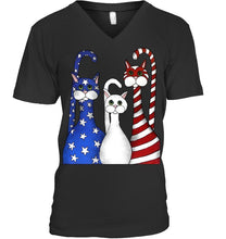 Load image into Gallery viewer, Cat Happy America  Independence's Day Special Custom Design Guys V-Neck
