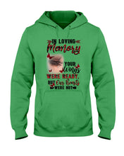 Load image into Gallery viewer, Gift For Angel Dad Red Butterflies Your Wings Were Ready Hoodie
