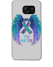 Load image into Gallery viewer, You Matter Ribbon Awareness With Angel Wings Phone case
