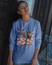 Load image into Gallery viewer, German Wirehaired Pointer With Peonies Gift For Dog Lovers Unisex Long Sleeve
