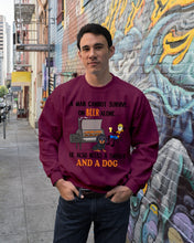 Load image into Gallery viewer, A Man Loves Beer And Dachshund Gift For Dog Lovers Sweatshirt
