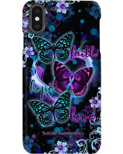 Load image into Gallery viewer, Purple Phone Case With Butterfly Faith Hope Love Suicide Awareness Gift Phone case
