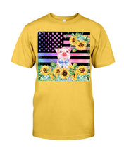 Load image into Gallery viewer, Pig America Flag Sunflower Special Custom Design Guys Tee

