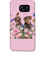 Load image into Gallery viewer, German Wirehaired Pointer With Peonies Gift For Dog Lovers Phone case
