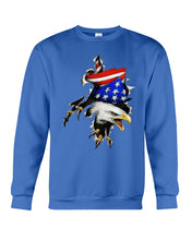 Load image into Gallery viewer, Eagle Giant Scratch USA Flag Gift For Women Sweatshirt
