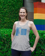 Load image into Gallery viewer, Pinpoint The Location In The Space Blue Ladies Flowy Tank
