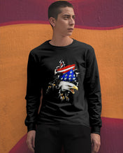 Load image into Gallery viewer, Eagle Giant Scratch USA Flag Gift For Women Unisex Long Sleeve
