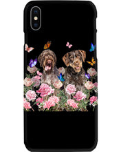 Load image into Gallery viewer, German Wirehaired Pointer With Peonies Gift For Dog Lovers Phone case
