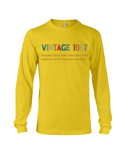 Load image into Gallery viewer, Vintage 1967 Knows More Than She Says And Notices More Than You Realize Unisex Long Sleeve

