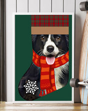 Load image into Gallery viewer, Santa Border Collie In Stock Gift For Dog Lovers Vertical Poster
