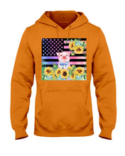 Load image into Gallery viewer, Pig America Flag Sunflower Special Custom Design Hoodie
