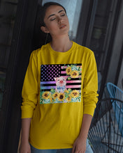 Load image into Gallery viewer, Pig America Flag Sunflower Special Custom Design Unisex Long Sleeve
