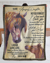 Load image into Gallery viewer, Horse Mom Gift For Amazing Daughter Just Do Your Best Sherpa Blanket
