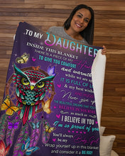 Load image into Gallery viewer, Owl Dreamcatcher Dad Gift For Daughter Believe In Yourself Sherpa Blanket
