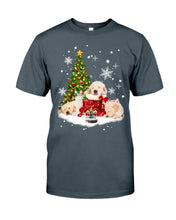 Load image into Gallery viewer, Funny Golden Retrievers Sleep In Red Boots Gift For Dog Lovers Guys Tee
