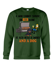 Load image into Gallery viewer, A Man Loves Beer And Dachshund Gift For Dog Lovers Sweatshirt

