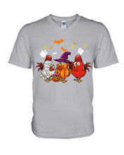 Load image into Gallery viewer, Chicken Pumpkin Smile Happy Halloween Gift For Friends Guys V-Neck
