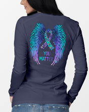 Load image into Gallery viewer, You Matter Ribbon Awareness With Angel Wings Unisex Long Sleeve
