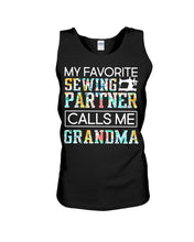 Load image into Gallery viewer, My Favorite Sewing Partner Calls Me Grandma Colorful Design Gift For Sewing Lovers Unisex Tank Top
