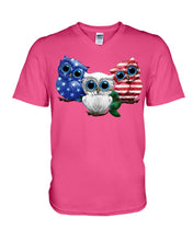 Load image into Gallery viewer, Lovely Phone Case Three Owl With US Flag Gift For Owl Lovers Guys V-Neck
